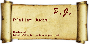 Pfeiler Judit névjegykártya